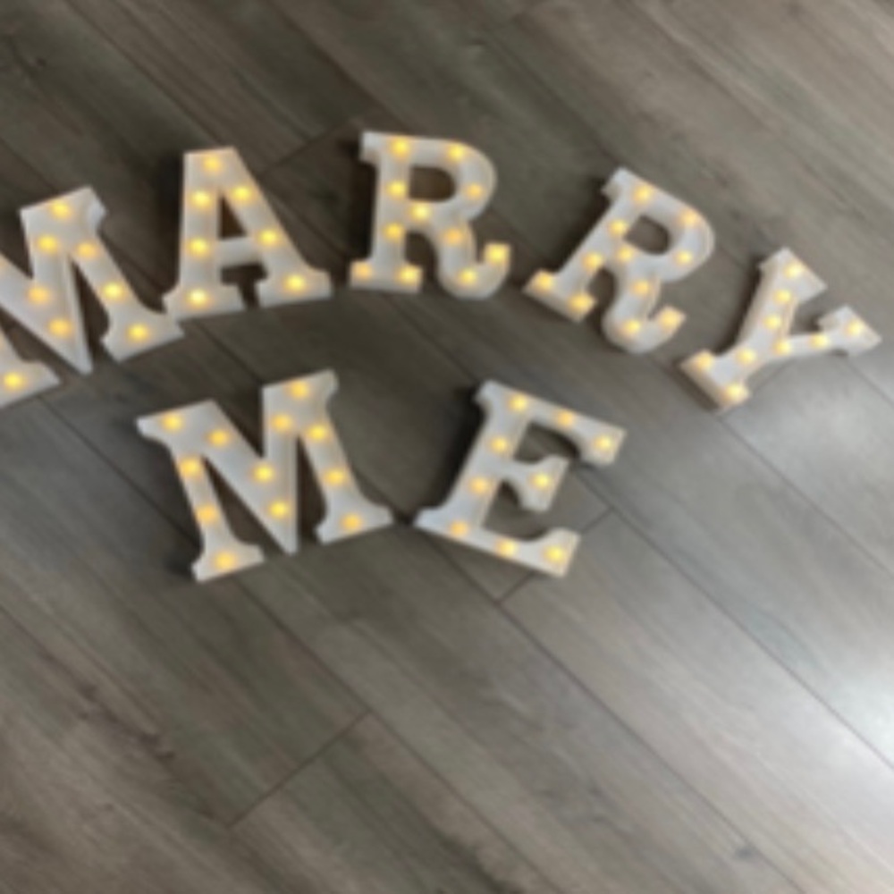 Marquee Letters Marry me lighted Letters